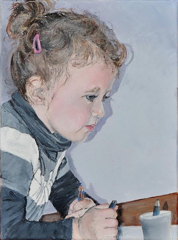 la petite ecoliere.jpg - Painting oil on canvas -Huile sur toile format /size 30x40